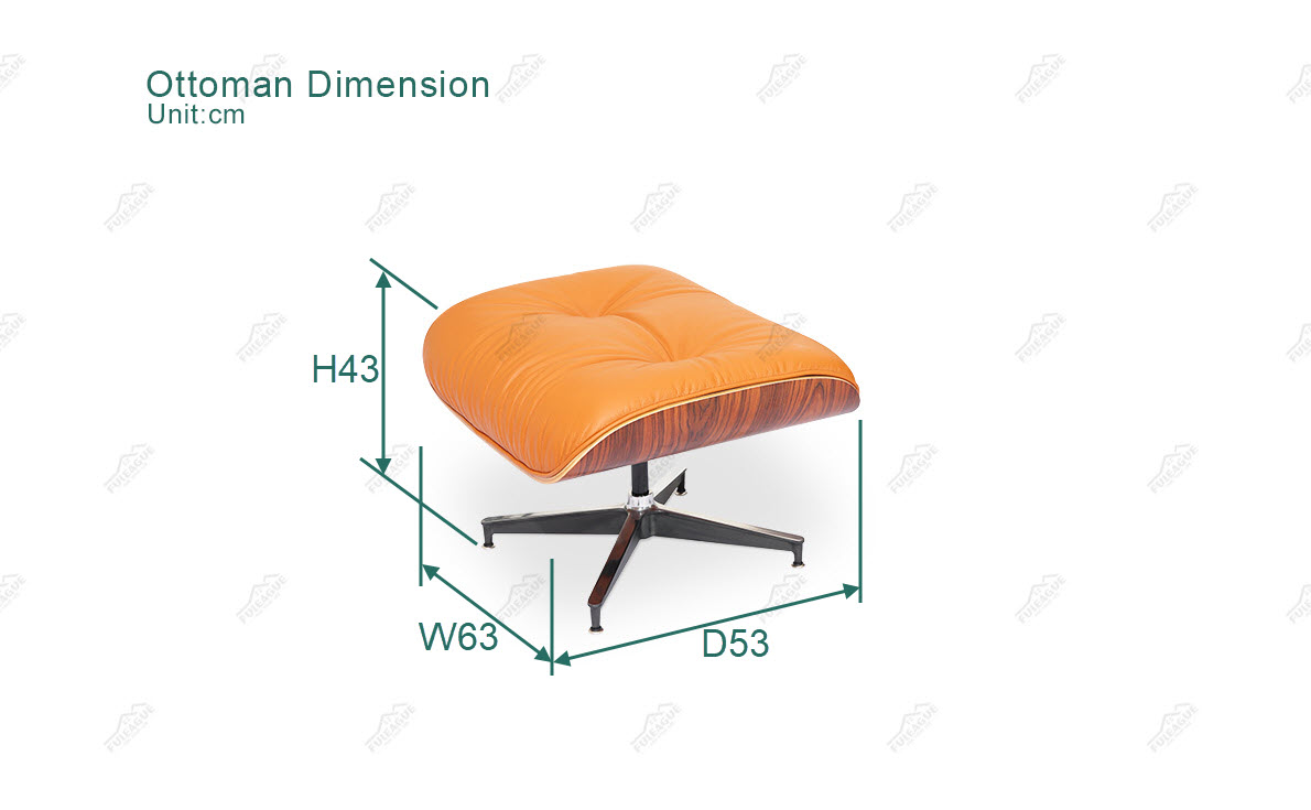 Dimension of Charles eames lounge chair and ottoman replica